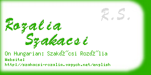 rozalia szakacsi business card